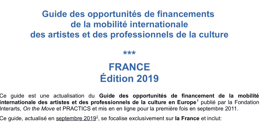 Guide des opportunités de financement de projet culturel à&nbsp;l’export